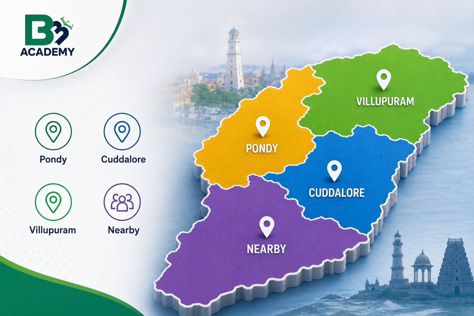 BM Academy Service Areas – Pondy, Cuddalore, Villupuram & Nearby