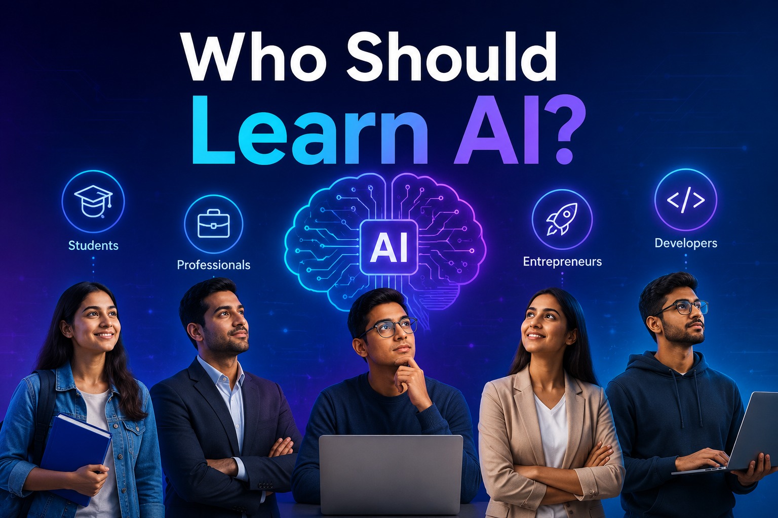 Business team using AI-powered digital tools in a Pondicherry office