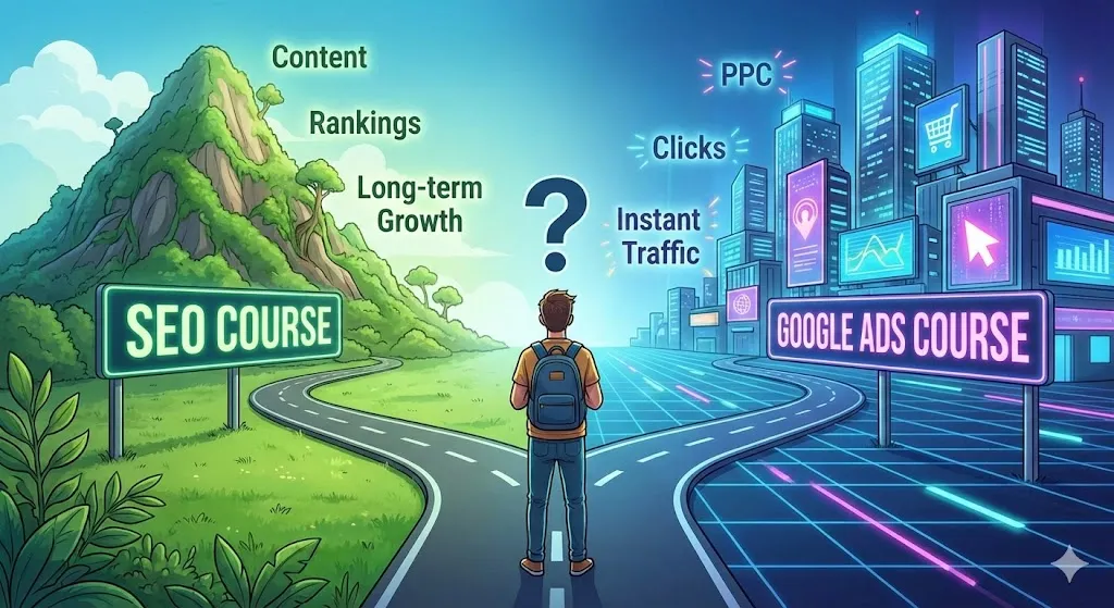 SEO or Google Ads Course: Which to Learn First at BM Academy?